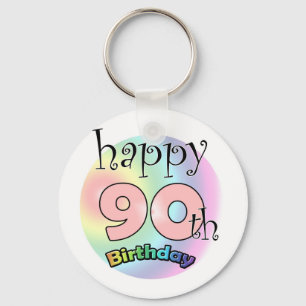 Porte-clés Joyeux 90ème anniversaire (roze)