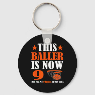 Porte-clés Joyeux 9e anniversaire Basketball 9e anniversaire