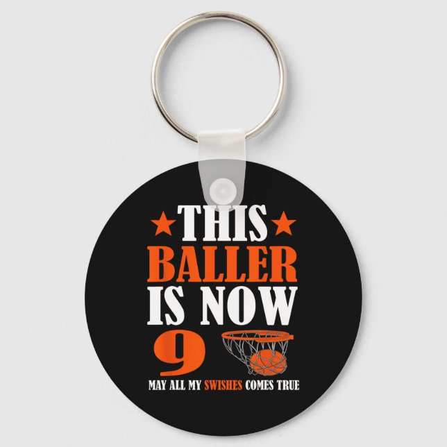 Porte-clés Joyeux 9e anniversaire Basketball 9e anniversaire (Recto)