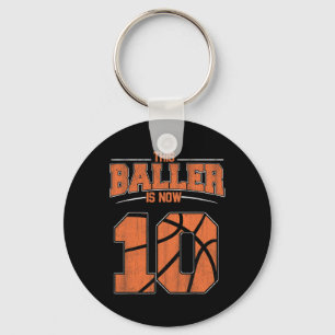 Porte-clés Joyeux anniversaire 10e 10 ans Basketball Garçons 