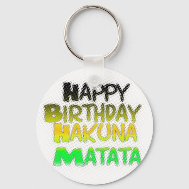 Porte-clés Joyeux anniversaire Hakuna Matata eco Inspirationa (Recto)