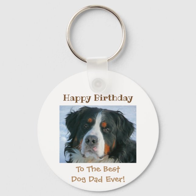 Porte-clés Joyeux Anniversaire Meilleur Chien Papa Jamais Pho (Recto)