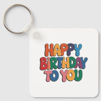 Porte-clés Joyeux anniversaire rétro