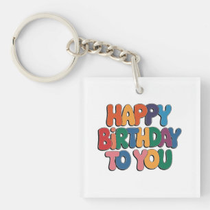 Porte-clés Joyeux anniversaire rétro