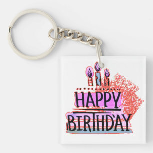 Porte-clés Joyeux Anniversaire tshirt 
