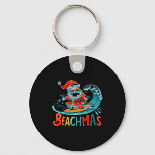 Porte-clés Joyeux Beachmas Santa Surfant Design Rétro