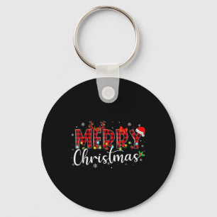 Porte-clés Joyeux Buffalo de Noël Plaid Rouge Noël Noël Noël 