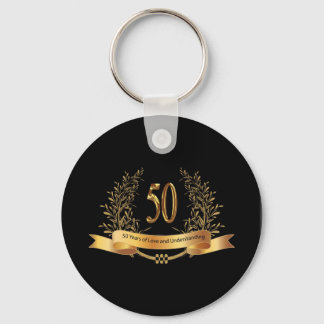 Porte-clés Joyeux cadeau du 50e anniversaire de Mariage