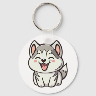 Porte-clés Joyeux chien roux sibérien