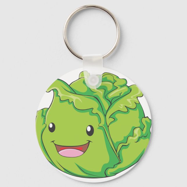 Porte-clés Joyeux choux légumes souriant (Recto)