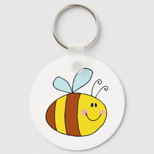 Porte-clés joyeux dessin animé d'abeille miel volant