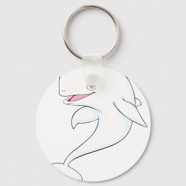 Porte-clés Joyeux dessin de baleine de Beluga (Recto)