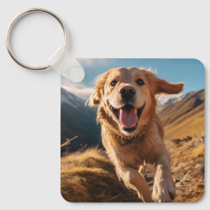 Porte-clés Joyeux Golden Retriever en cours