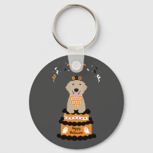 Porte-clés Joyeux Halloween Golden Retriever Fantôme Effrayan