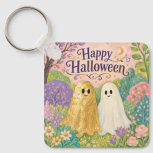 Porte-clés Joyeux Halloween Joli Fantôme Fleur Jardin