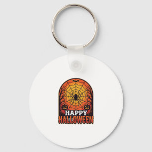 Porte-clés Joyeux Halloween Toile d'araignée Design de gravur