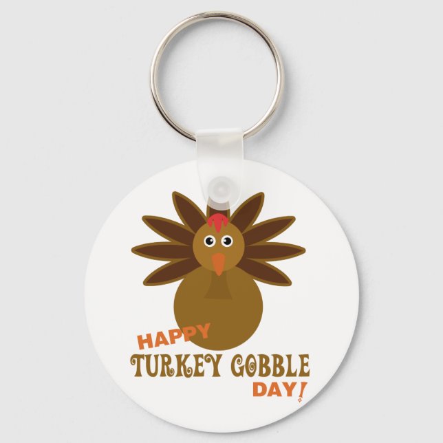 Porte-clés Joyeux Jour de la grogne turque Thanksgiving (Recto)