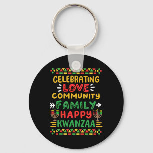 Porte-clés Joyeux Kwanzaa célébrant l'amour Commune Famille H