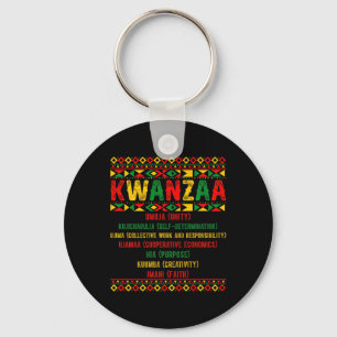 Porte-clés Joyeux Kwanzaa Pyjama Kinara Principes Bougies Pan