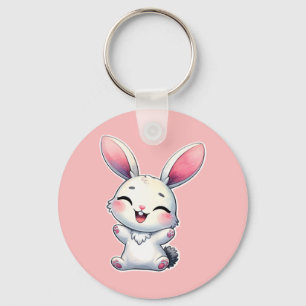 Porte-clés Joyeux lapin aquarelle