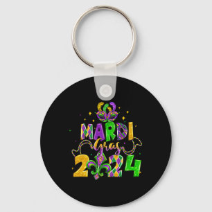 Porte-clés Joyeux Mardi Gras Mardi Gras Perles Masque Jester
