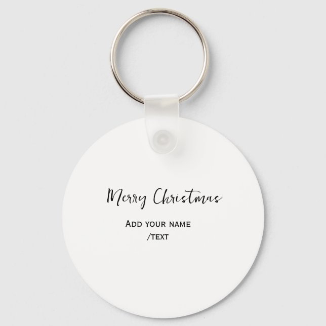 Porte-clés Joyeux Noël ajouter texte moderne simple (Recto)