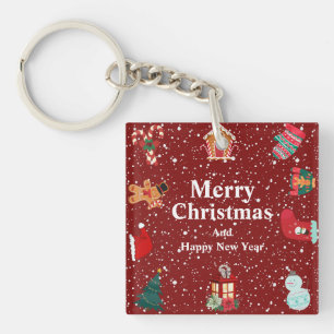Porte-clés Joyeux Noël avec des vacances rouges
