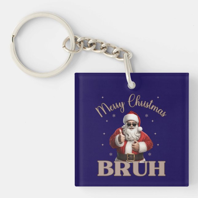 Porte-clés Joyeux Noël BRUH Drôle design (Devant)