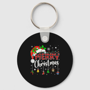 Porte-clés Joyeux Noël Chapeau Rouge de Père Noël Renne Xmas 