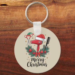 Porte-clés Joyeux Noël Coiffeur Coiffeuse Noël Cheveux 