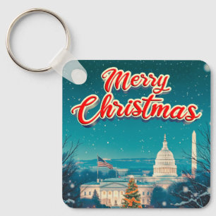Porte-clés Joyeux Noël De Washington Dc Vintage Retro