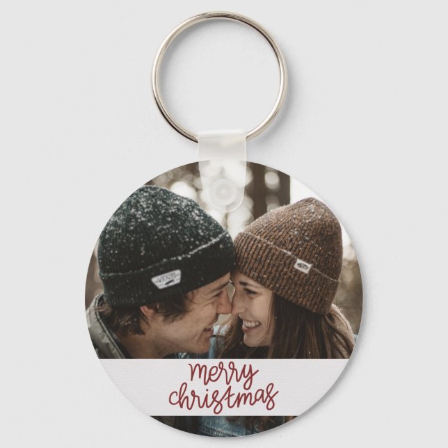 Porte-clés Joyeux Noël hiver couple (Recto)