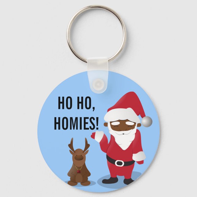 Porte-clés Joyeux Noël Homeboys : Père Noël Noir & Blingin' (Recto)