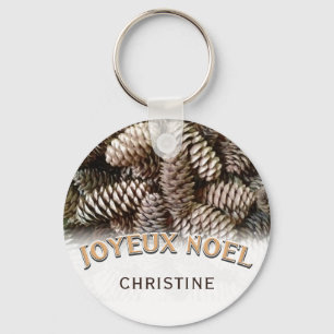 Porte-clés Joyeux Noel Noël Pine de Noël Nom du cône