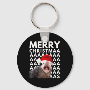 Porte-clés Joyeux Noël Opossum hurlant Amusants Hommes Femmes