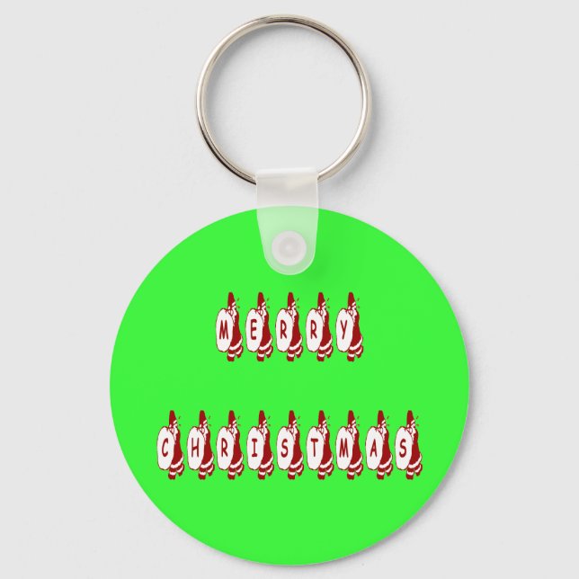 Porte-clés Joyeux Noël Père Noël Police (Recto)