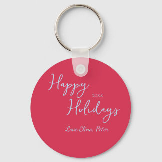 Porte-clés Joyeux NOËL ROSE BLEU PASTEL MODERNE