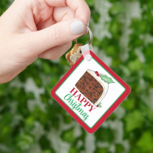Porte-clés Joyeux Noël Royaume-Uni tranche de gâteau britanni