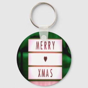 Porte-clés Joyeux Noël XMAS Vert et Rouge