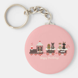Porte-clés Joyeux Pawlidays Chien Noël Train de vacances