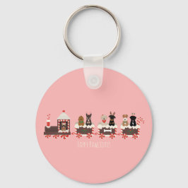 Porte-clés Joyeux Pawlidays Chien Noël Train de vacances