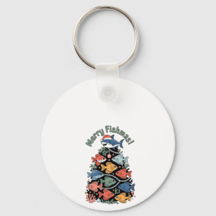 Porte-clés Joyeux Poissons de Noël Poisson Drôle Pêche