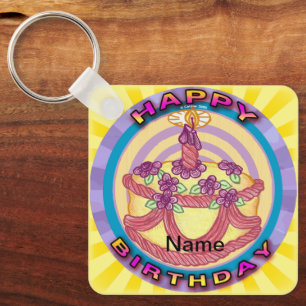 Porte-clés Joyeux porte - clé de gâteau d'anniversaire