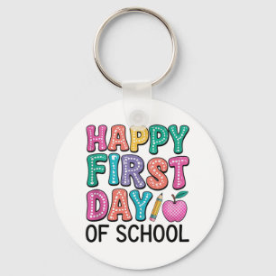 Porte-clés Joyeux Premier Jour De L'École Cute Retour À L'Éco