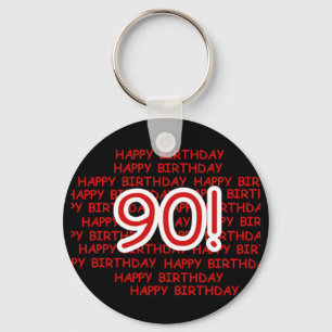 Porte-clés Joyeux quatre-vingt-dixième anniversaire