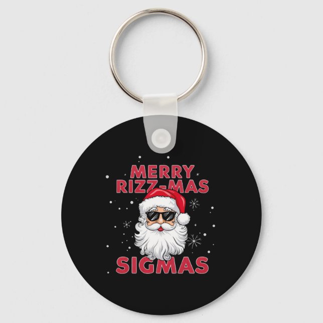 Porte-clés Joyeux Rizz Mas Sigmas Père Noël Noël (Recto)
