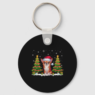Porte-clés Joyeux sapins Chihuahua Chien Santa Chapa Noël