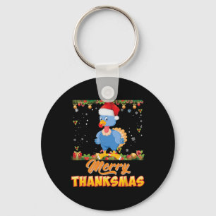 Porte-clés Joyeux Thanksmas Turquie Père Noël Elf Thanksgivin