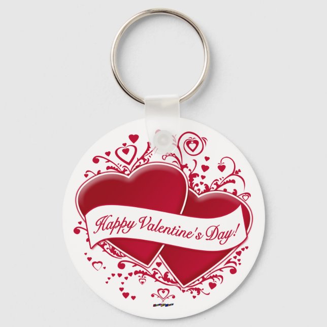 Porte-clés Joyeux Valentine ! Red Hearts (Recto)