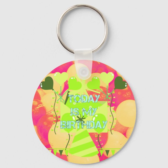 Porte-clés Joyful Celebration Design : Aujourd'hui est mon an (Recto)